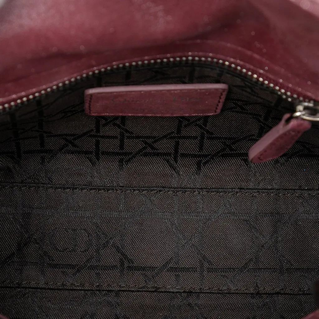 Dior Mini Iridescent Lambskin Cannage Lady Dior Pink Leather Very good - Model View