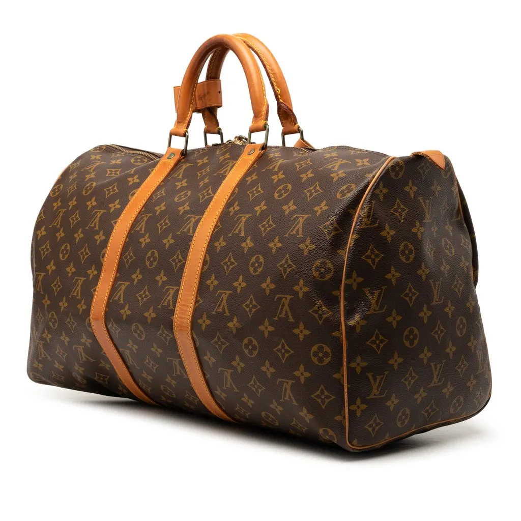 Louis Vuitton Monogram Keepall 50 Brown Good - Back View