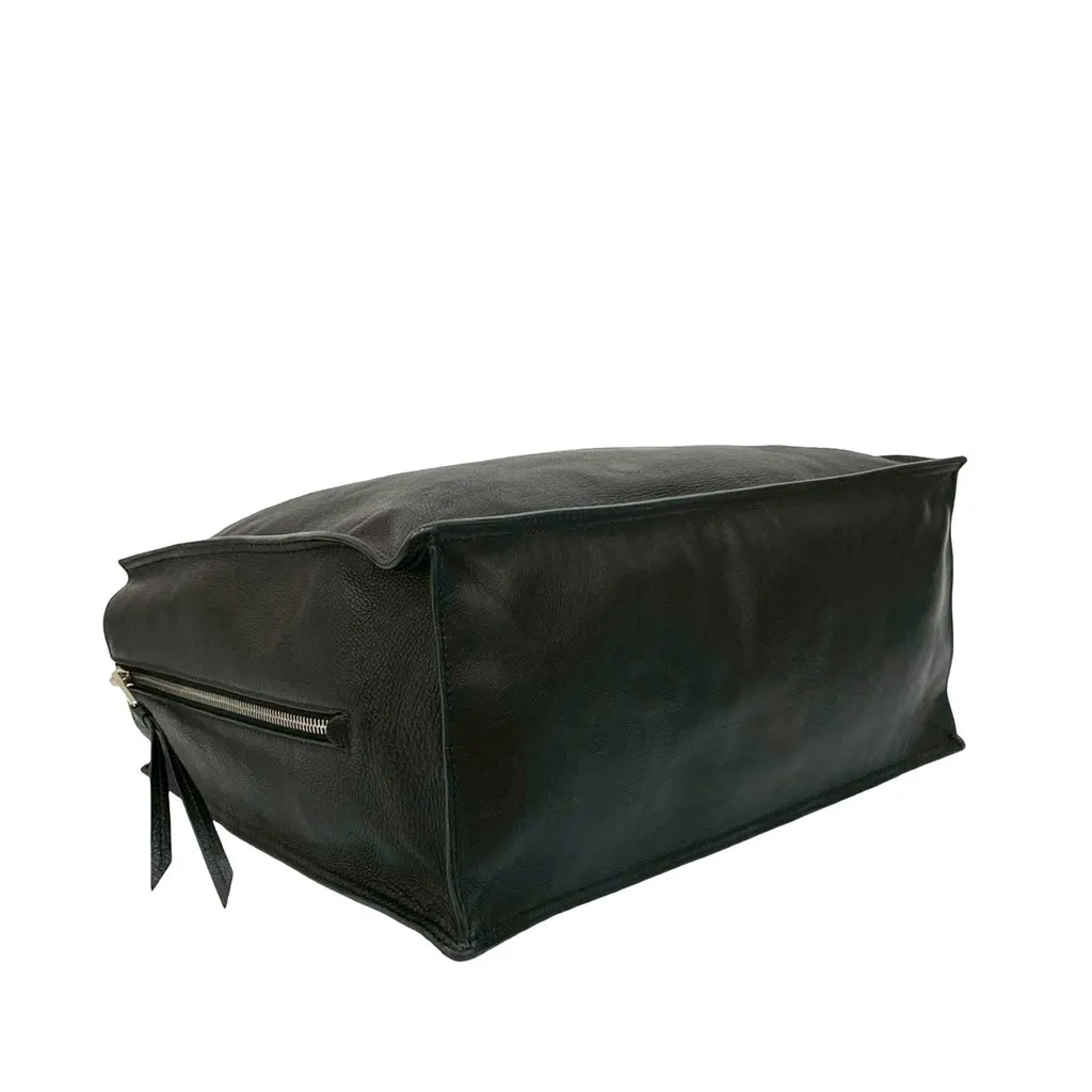 Prada Glace Calf Etiquette Tote Black Leather Good - Inside View