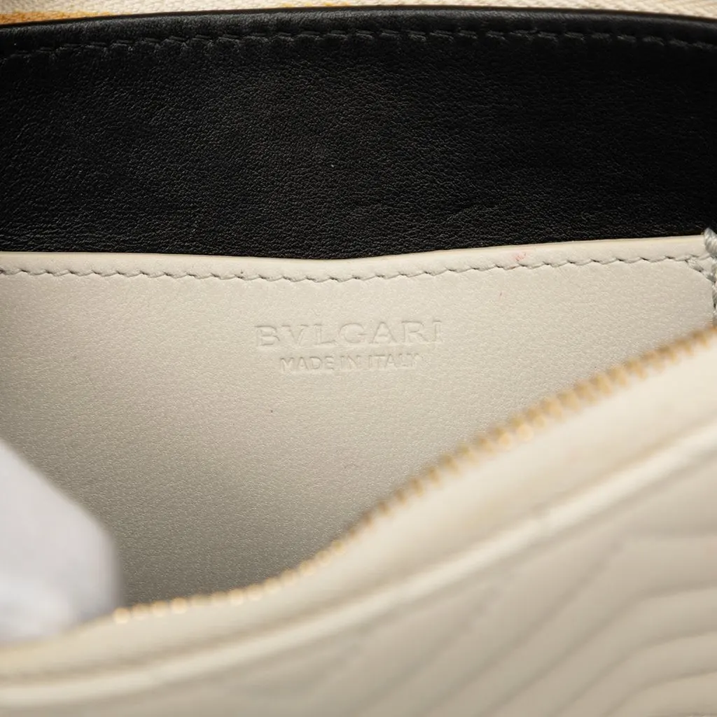 Bvlgari Quilted Calfskin Serpenti Forever Convertible Belt Bag White Leather Very good - Box View