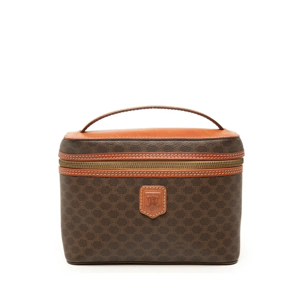 Celine Macadam Coated Canvas Vanity Bag Brown Canvas Very good - Front View