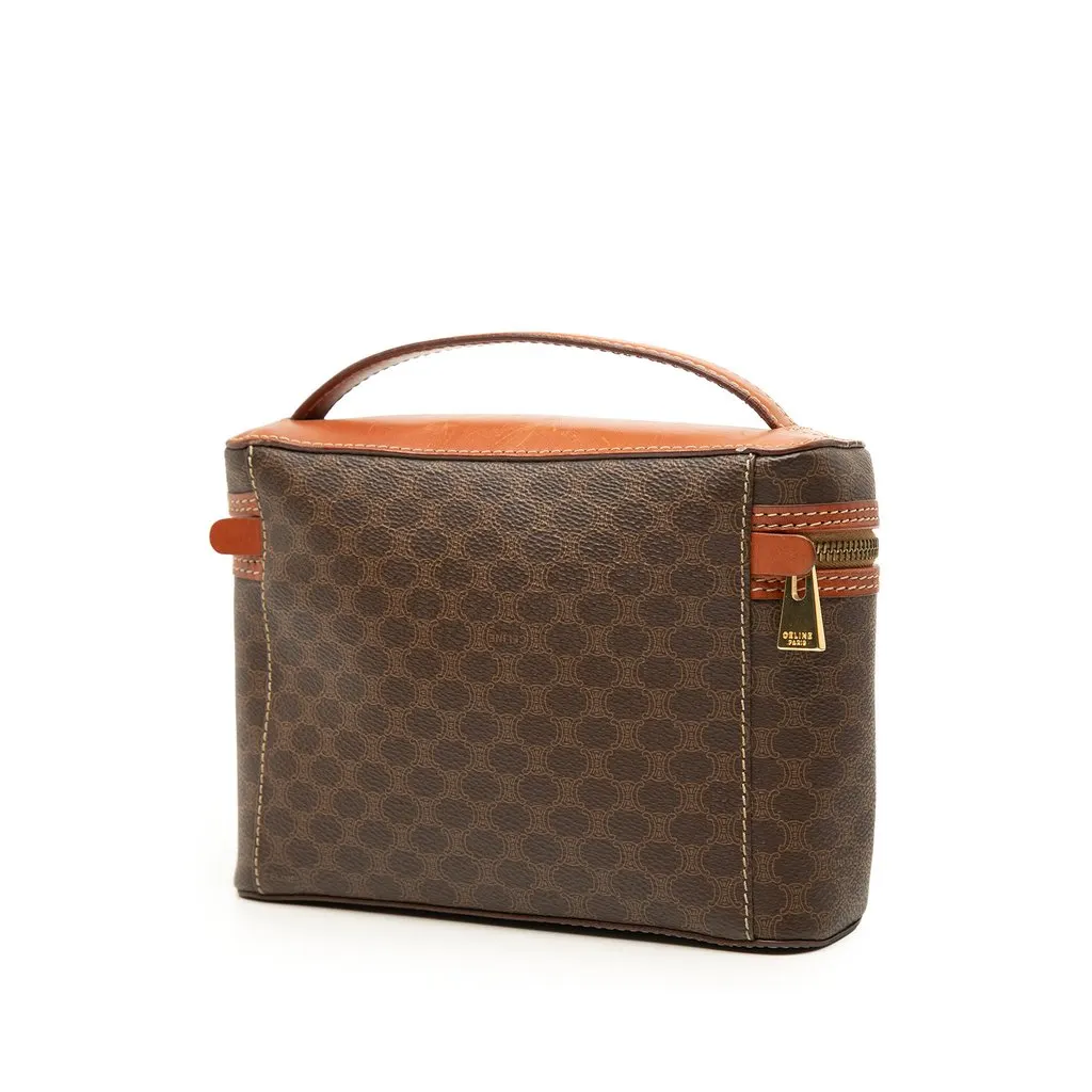 Celine Macadam Coated Canvas Vanity Bag Brown Canvas Very good - Back View