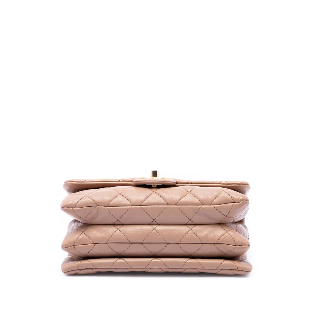 Chanel Small Quilted Lambskin Pillow Crush Flap Brown Leather Very good - Inside View