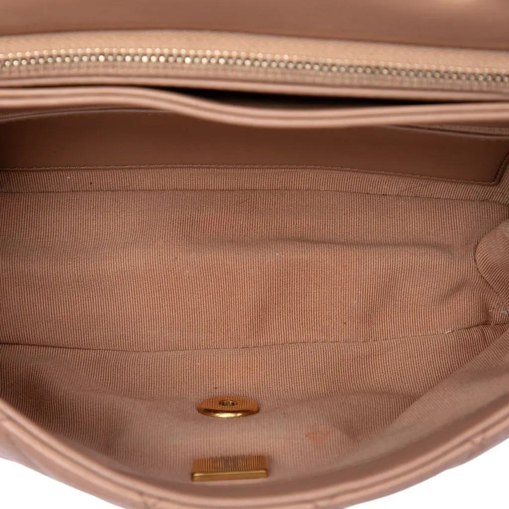 Chanel Small Quilted Lambskin Pillow Crush Flap Brown Leather Very good - Model View