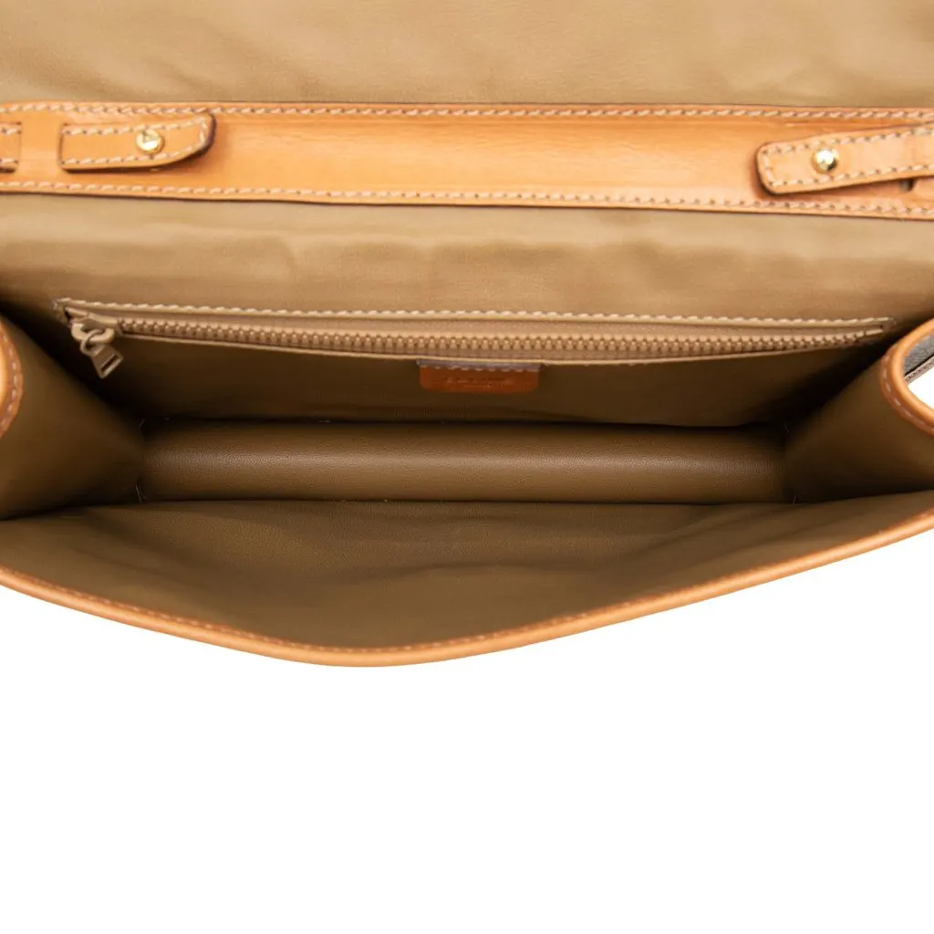 Celine Macadam Coated Canvas Crossbody Brown Canvas Very good - Model View