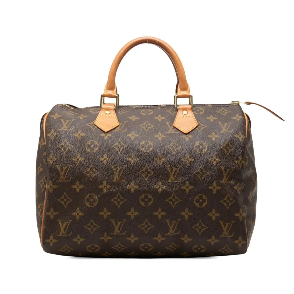 Louis Vuitton Monogram Speedy 30 Brown Canvas Good - Front View