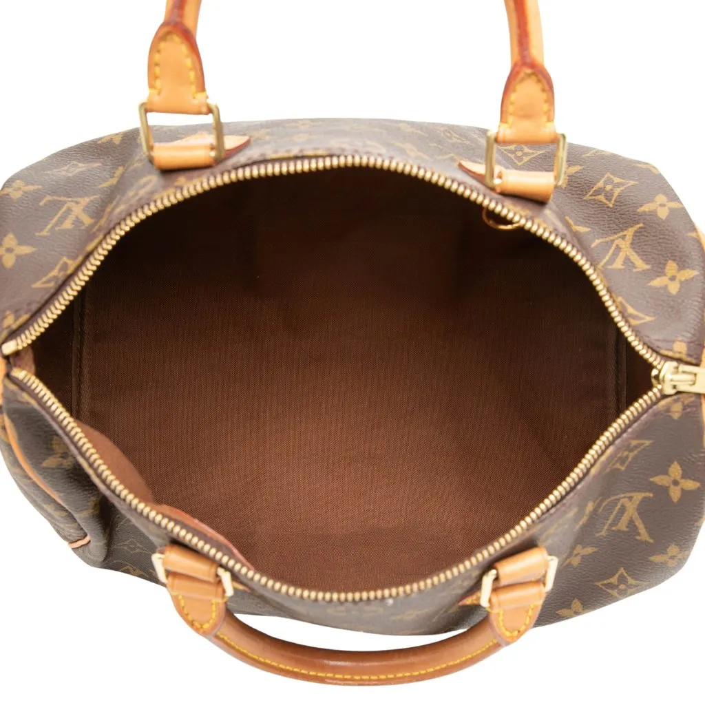 Louis Vuitton Monogram Speedy 30 Brown Canvas Good - Model View