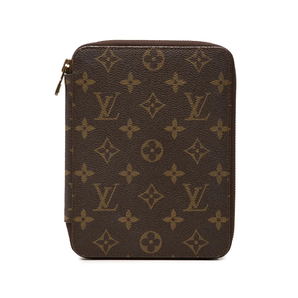Louis Vuitton Monogram Zippy Agenda Cover Brown Very good - Front View