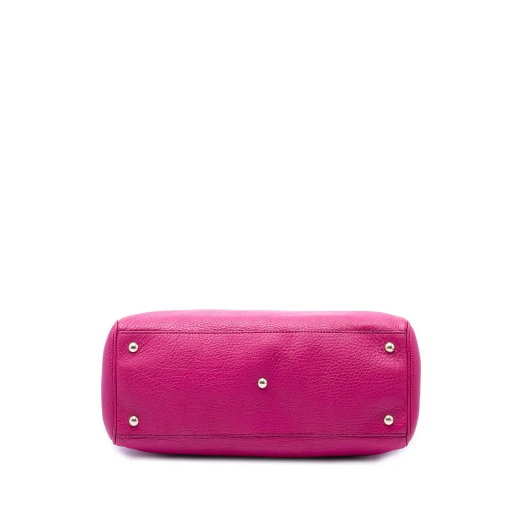 Gucci Medium Calfskin Bamboo Shopper Satchel Pink Leather Very good - Inside View