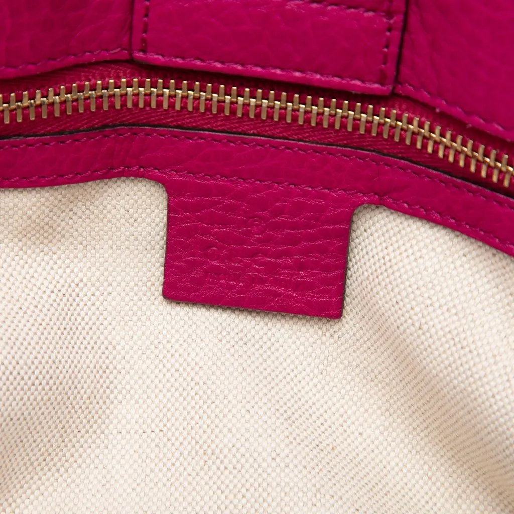 Gucci Medium Calfskin Bamboo Shopper Satchel Pink Leather Very good - Box View