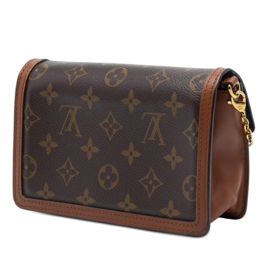Louis Vuitton Monogram Reverse Dauphine Wallet on Chain Brown Very good - Back View