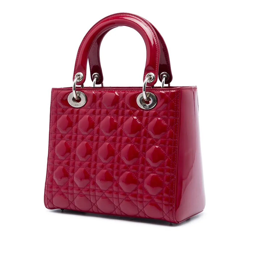Dior Medium Patent Cannage Lady Dior Red Leather Very good - Back View