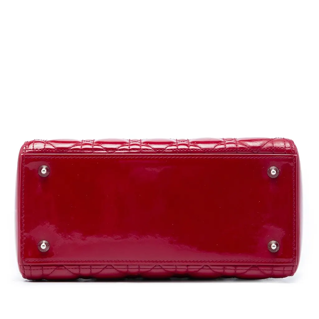 Dior Medium Patent Cannage Lady Dior Red Leather Very good - Inside View