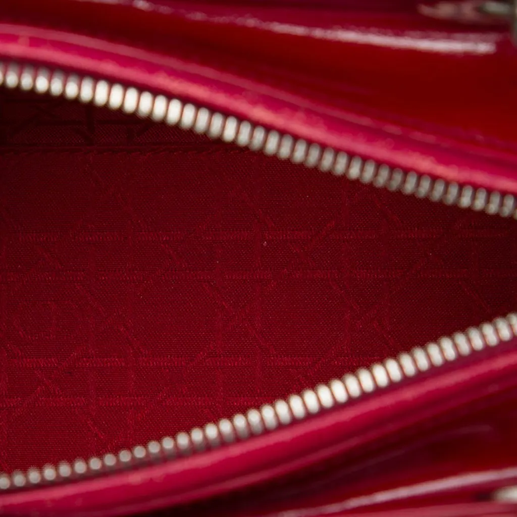 Dior Medium Patent Cannage Lady Dior Red Leather Very good - Model View