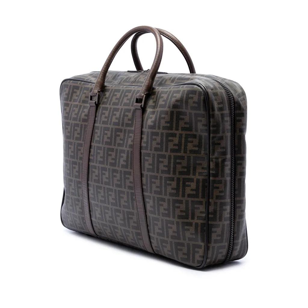 Fendi Zucca Coated Canvas Suitcase Brown Canvas Very good - Back View