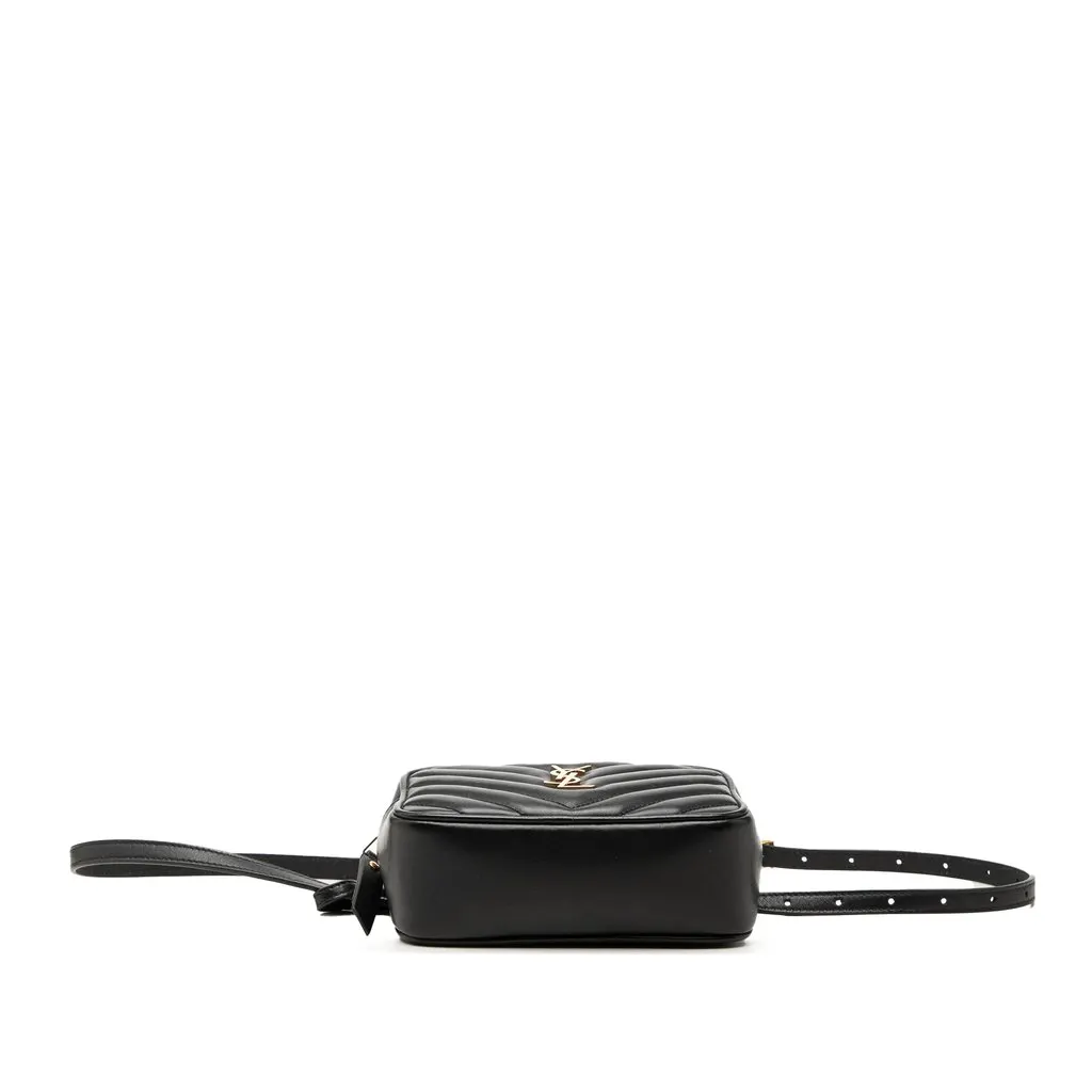 Saint Laurent Chevron Calfskin Monogram Tassel Lou Belt Bag Black Leather Very good - Inside View