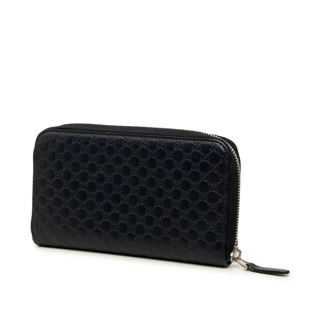 Gucci Microguccissima Zip Around Long Wallet Black Leather Very good - Back View