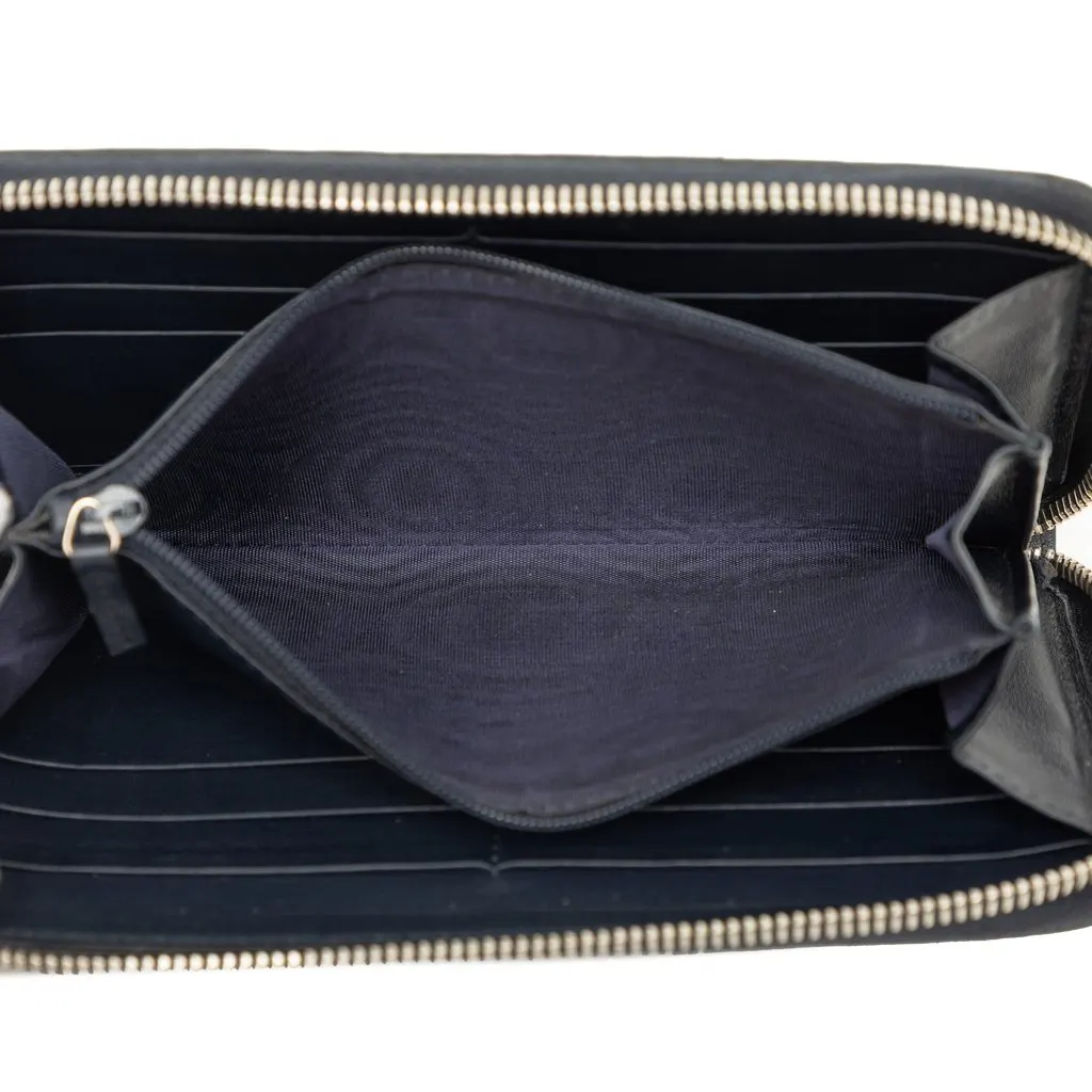 Gucci Microguccissima Zip Around Long Wallet Black Leather Very good - Model View