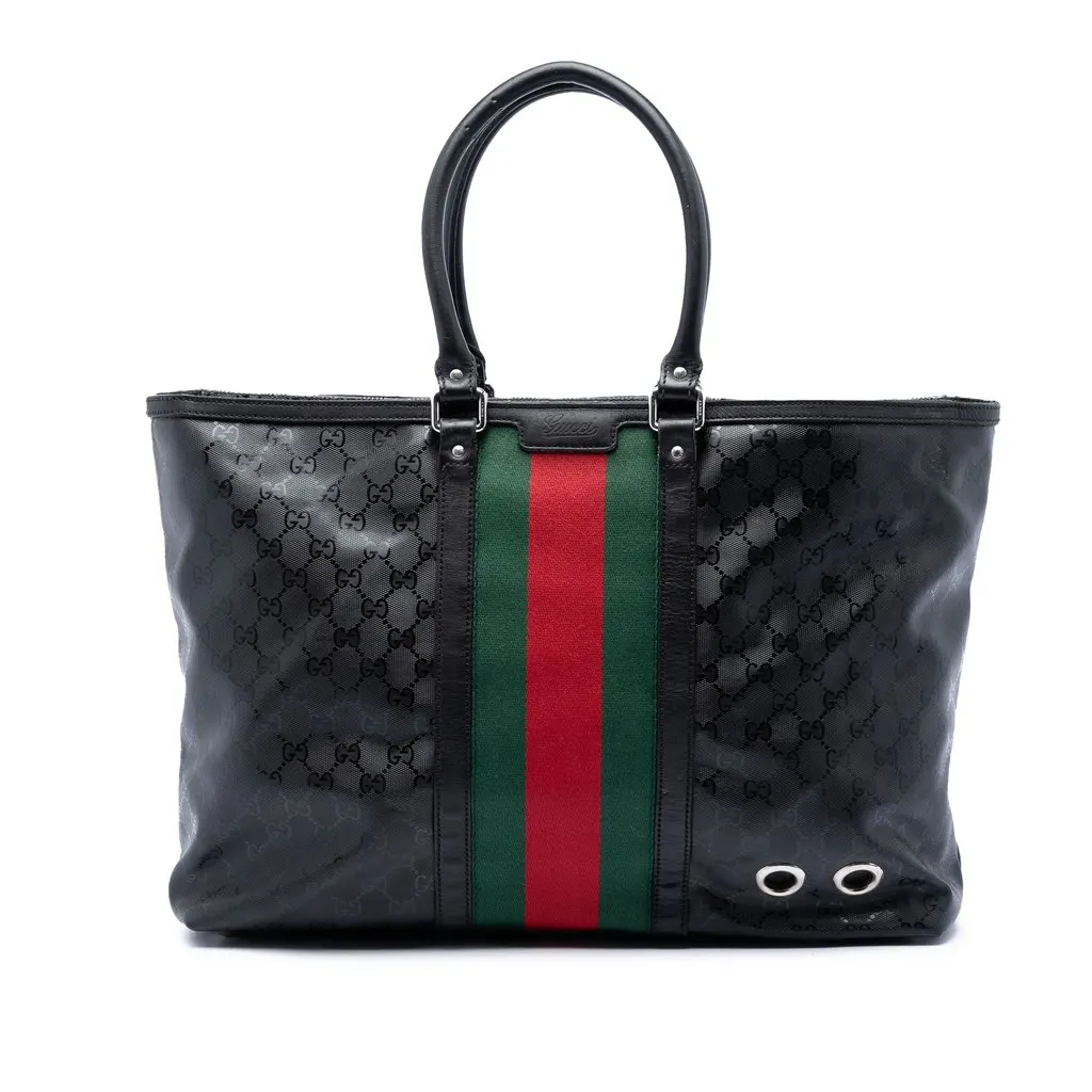 Gucci Fiat 500 Large GG Imprime Web Tote Black Good - Front View