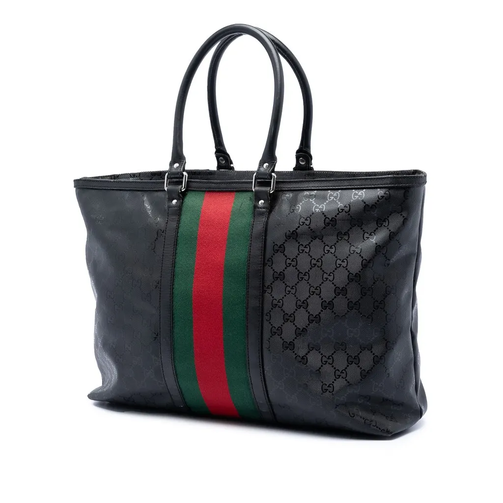 Gucci Fiat 500 Large GG Imprime Web Tote Black Good - Back View