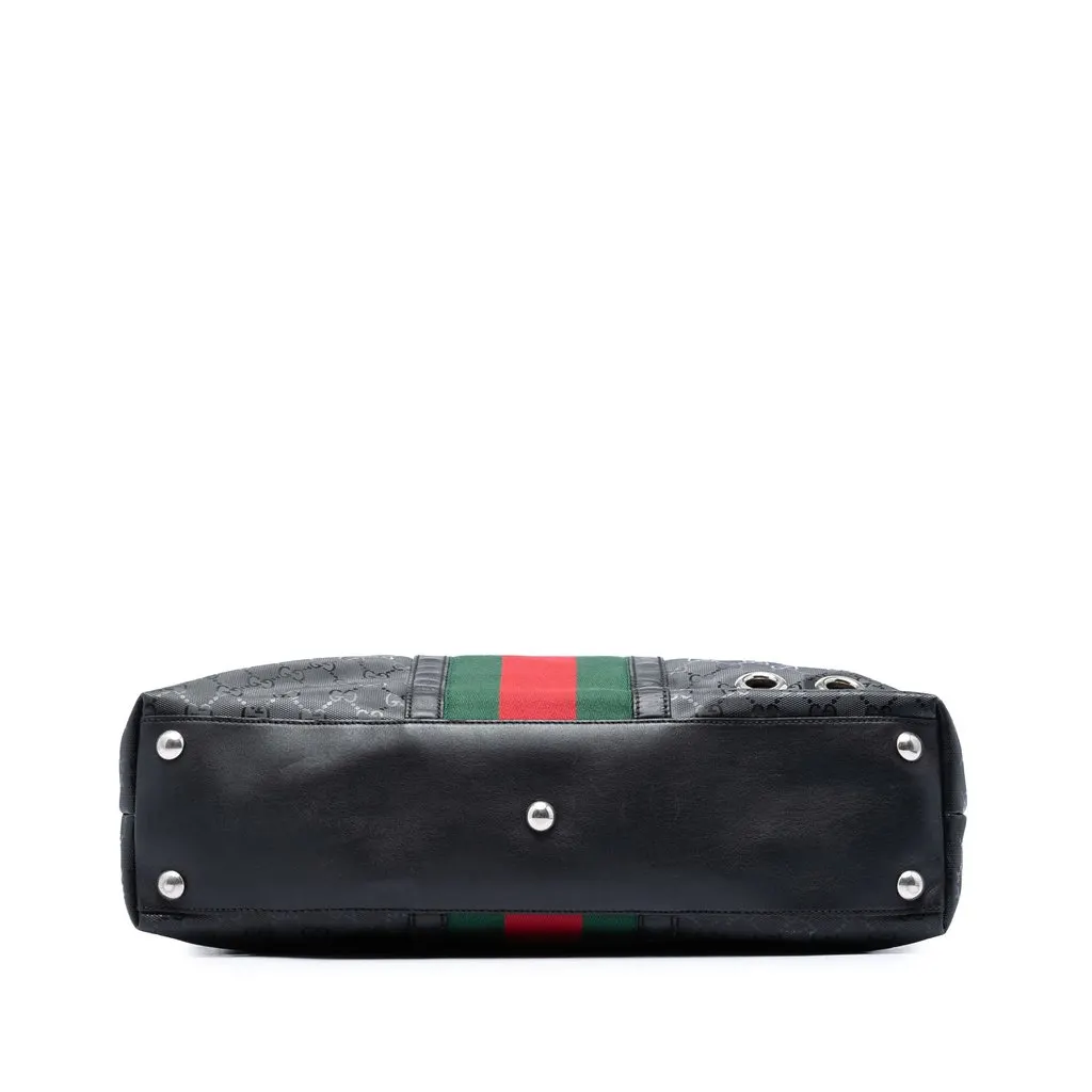 Gucci Fiat 500 Large GG Imprime Web Tote Black Good - Inside View