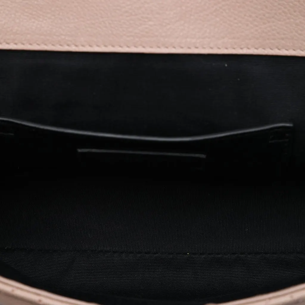Saint Laurent Medium Sheepskin Triquilt Monogram College Bag Brown Leather Very good - Model View
