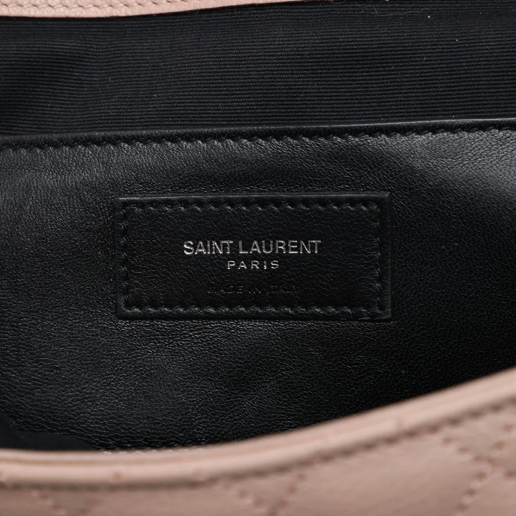 Saint Laurent Medium Sheepskin Triquilt Monogram College Bag Brown Leather Very good - Box View
