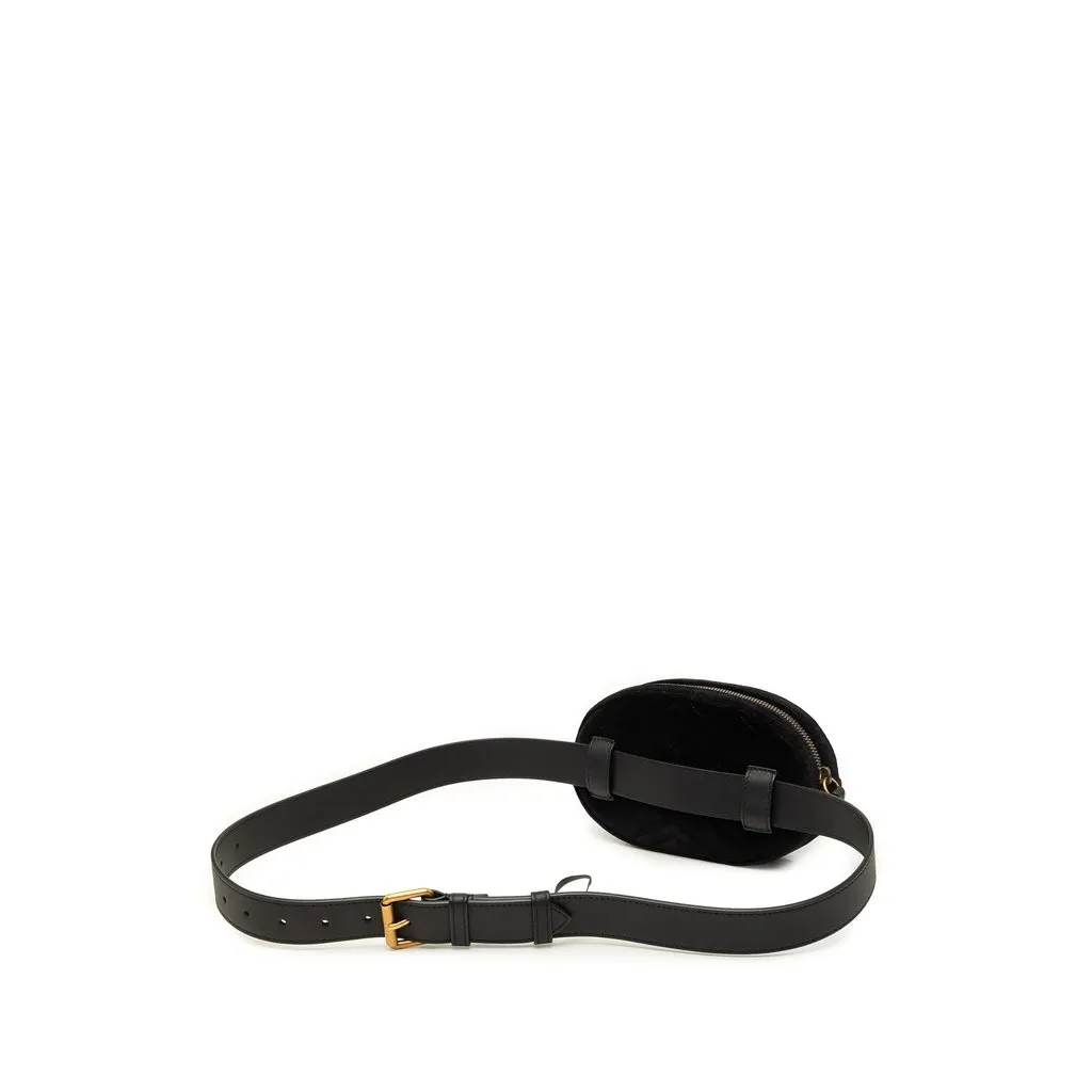 Gucci GG Marmont Matelasse Velvet Belt Bag Black Velvet Very good - Back View