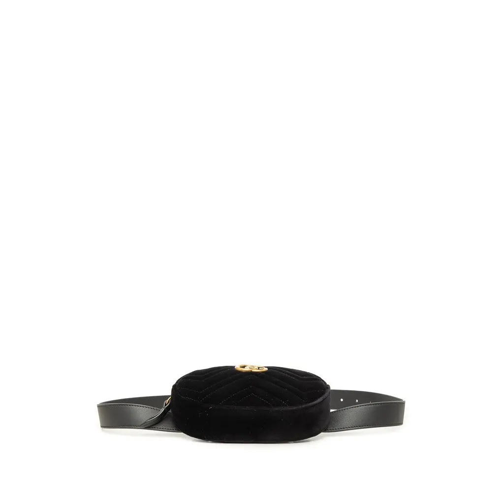 Gucci GG Marmont Matelasse Velvet Belt Bag Black Velvet Very good - Inside View