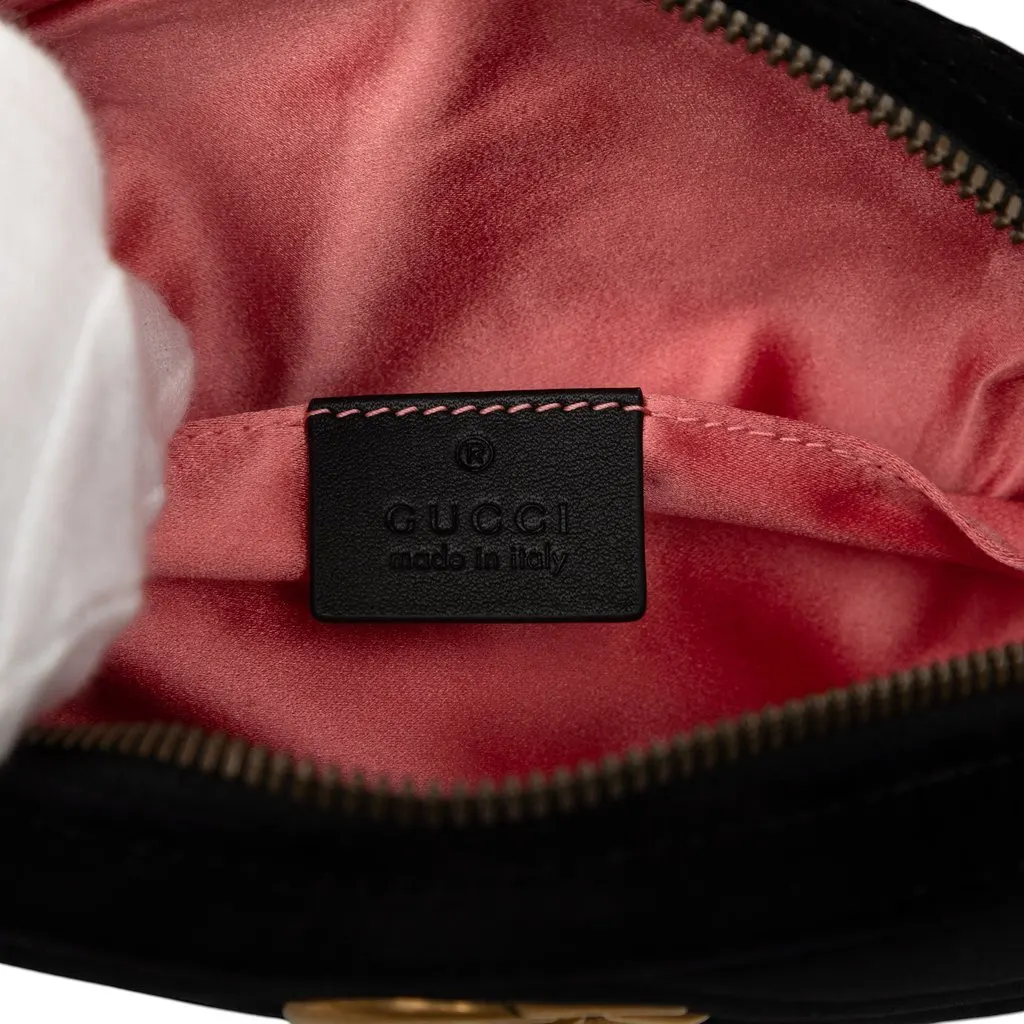 Gucci GG Marmont Matelasse Velvet Belt Bag Black Velvet Very good - Box View