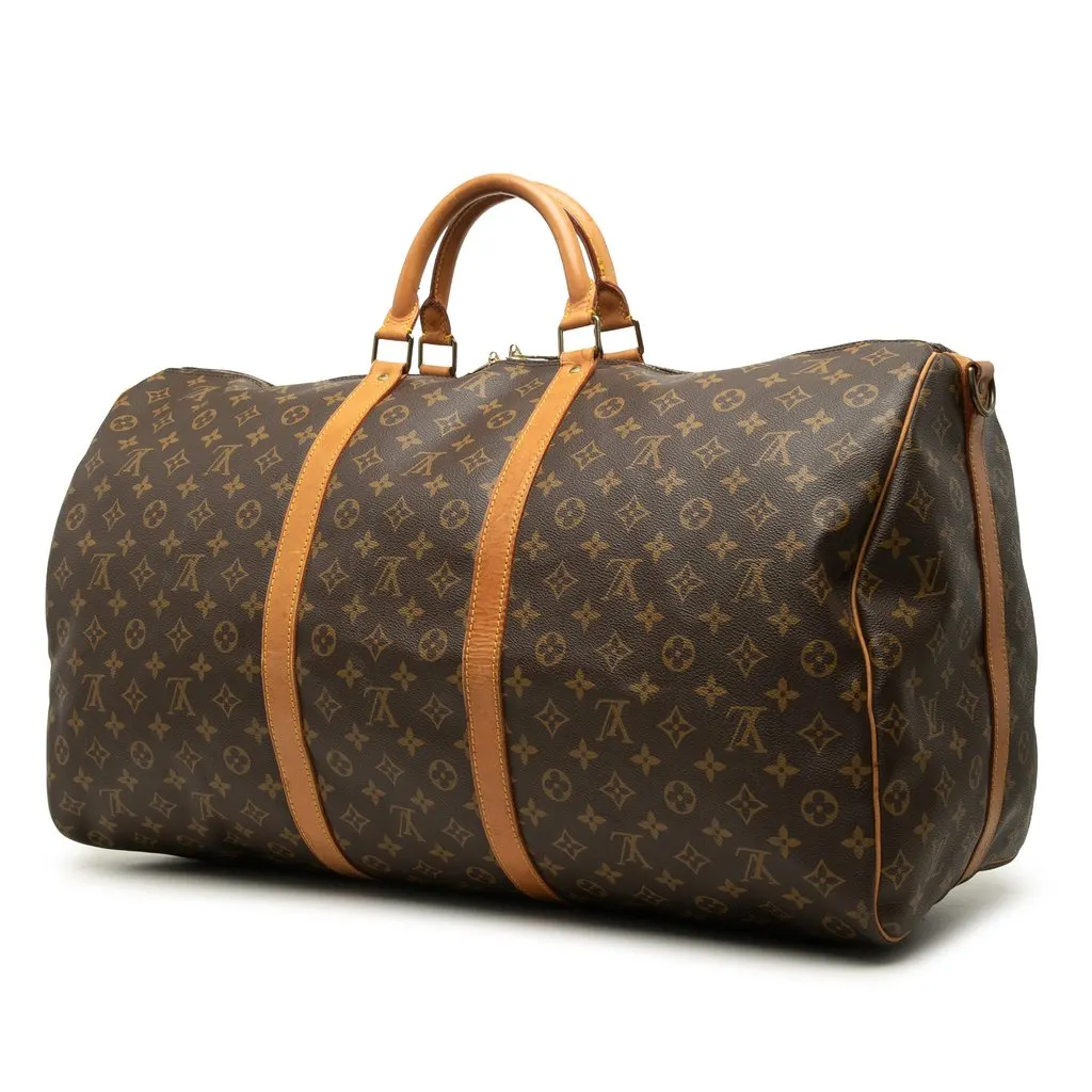 Louis Vuitton Monogram Keepall Bandouliere 60 Brown Very good - Back View