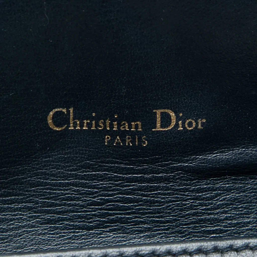 Dior Oblique Canvas Saddle Wallet On Chain Blue Canvas Very good - Box View