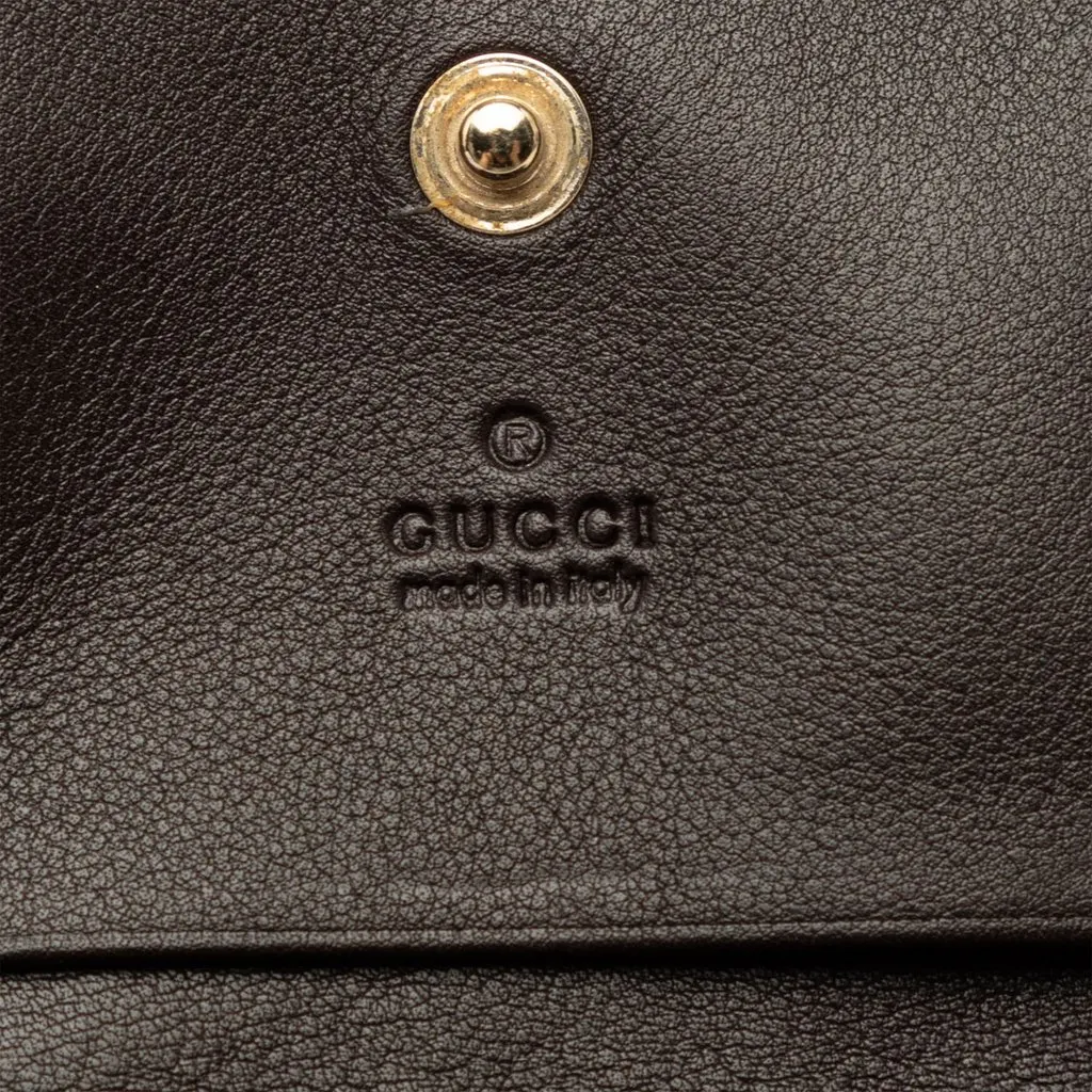 Gucci Guccissima Flap Card Case Brown Leather Very good - Box View