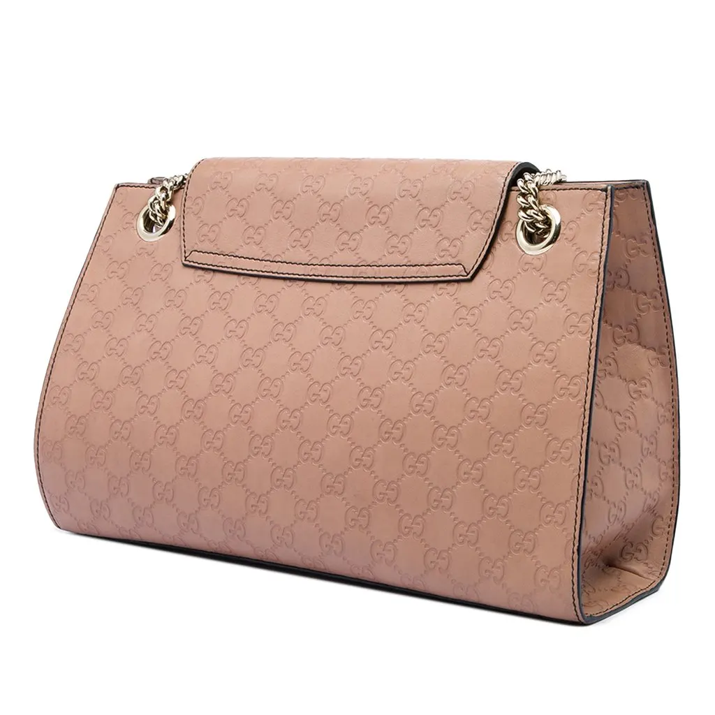Gucci Large Guccissima Emily Shoulder Bag Brown Leather Very good - Back View
