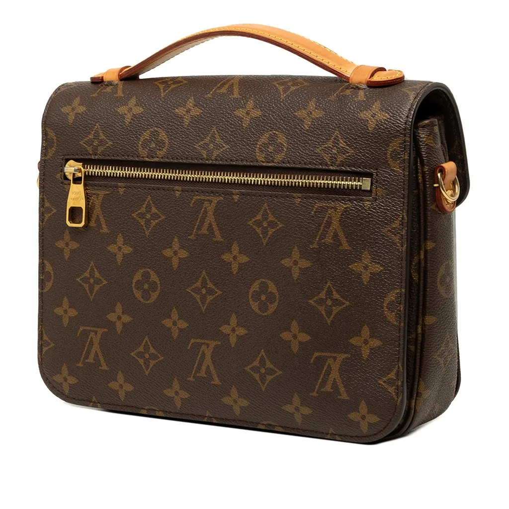Louis Vuitton Monogram Pochette Metis Brown Canvas Good - Back View