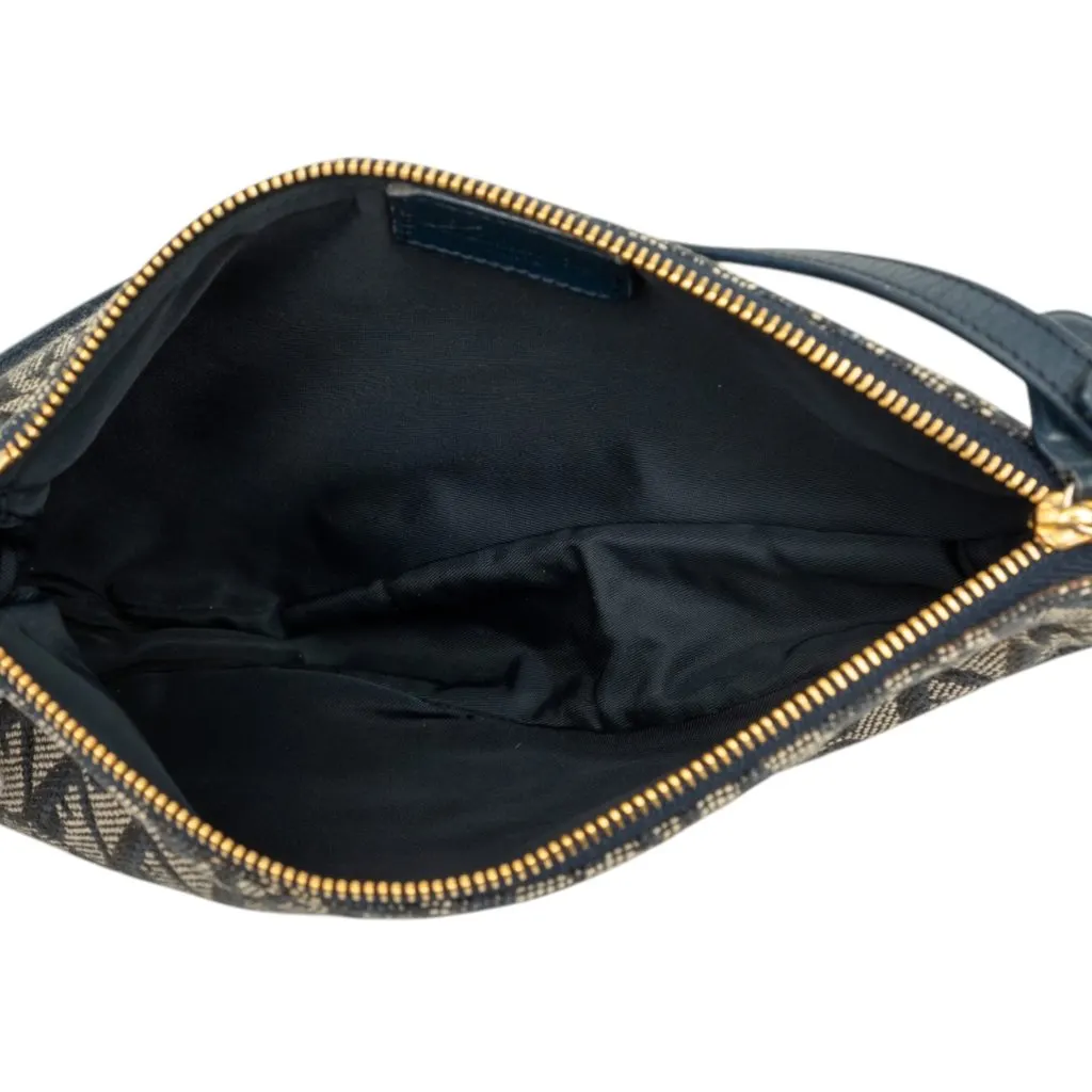 Dior Mini Diorissimo Canvas Saddle Pochette Blue Canvas Very good - Model View