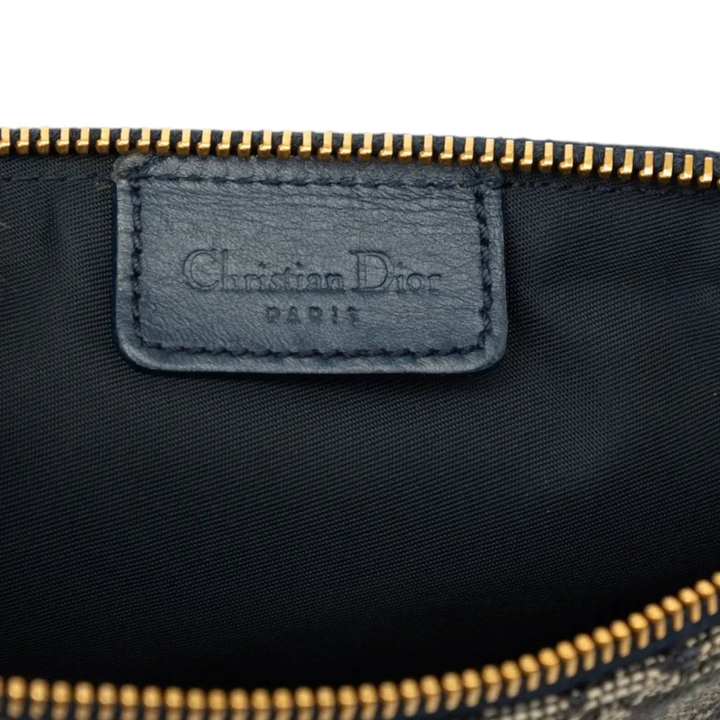 Dior Mini Diorissimo Canvas Saddle Pochette Blue Canvas Very good - Box View