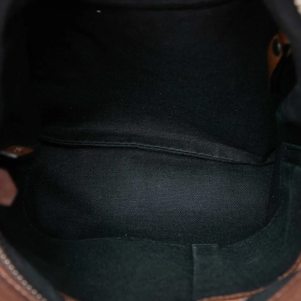 Burberry Exploded Check Cotton Crossbody Brown Cotton Very good - Model View
