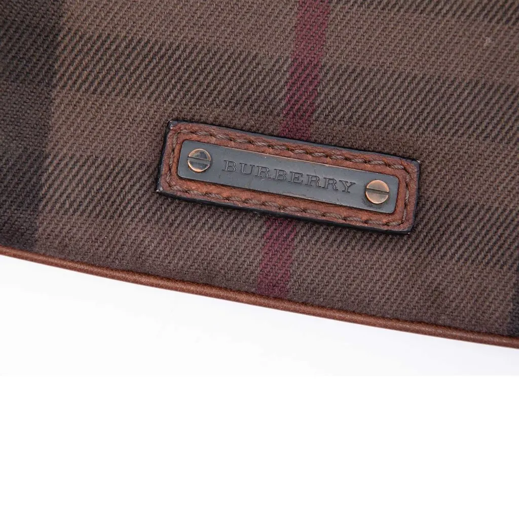 Burberry Exploded Check Cotton Crossbody Brown Cotton Very good - Box View