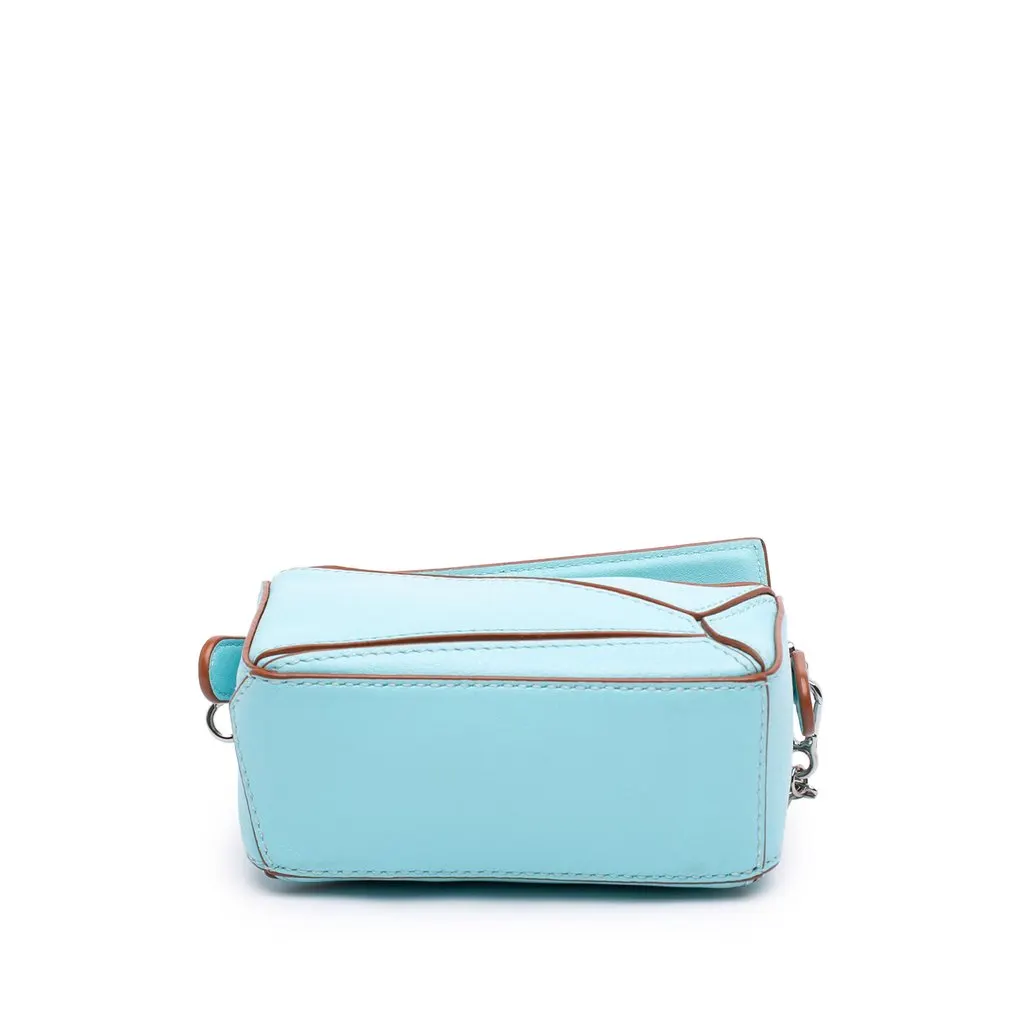 LOEWE Nano Calfskin Puzzle Satchel Blue Leather Very good - Inside View