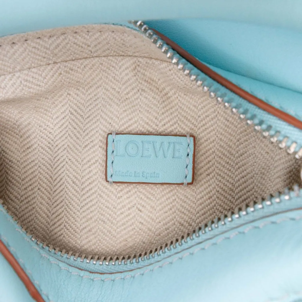 LOEWE Nano Calfskin Puzzle Satchel Blue Leather Very good - Box View
