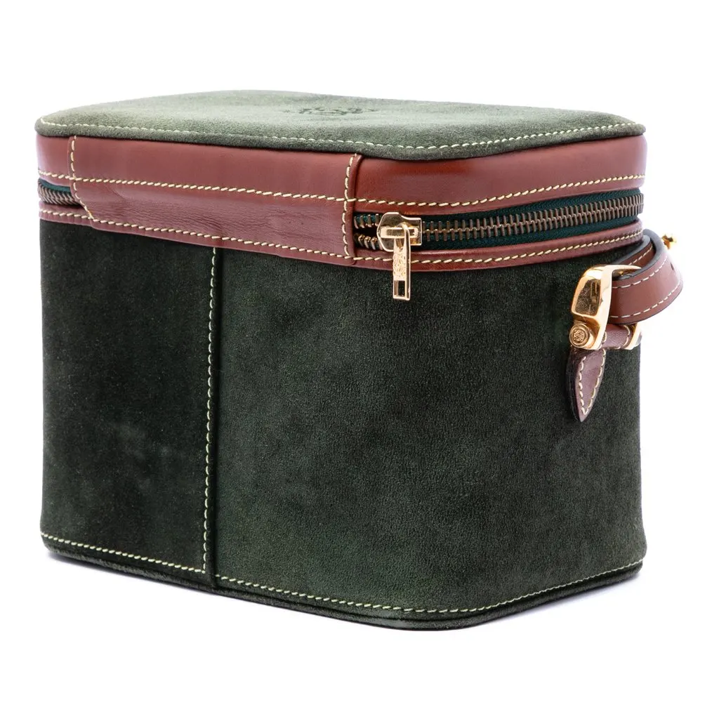 LOEWE Suede Anagram Vanity Bag Green Leather Very good - Back View