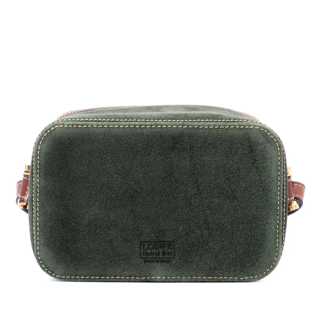 LOEWE Suede Anagram Vanity Bag Green Leather Very good - Inside View