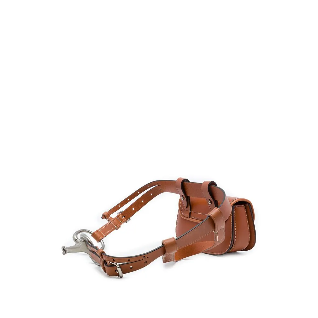 Gucci Mini Calfskin Bamboo 1947 Belt Bag Brown Leather Very good - Back View