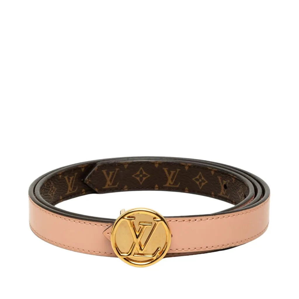 Louis Vuitton Monogram and Leather LV Circle Reversible Belt