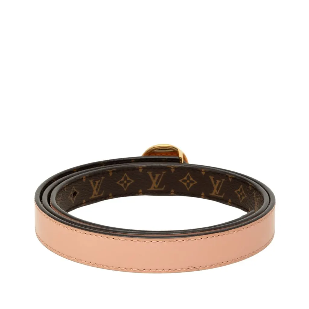 Louis Vuitton Monogram and Leather LV Circle Reversible Belt Brown Canvas Very good - Inside View