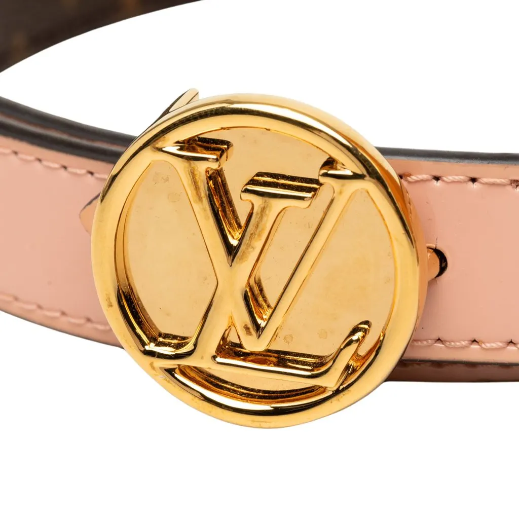 Louis Vuitton Monogram and Leather LV Circle Reversible Belt Brown Canvas Very good - Box View