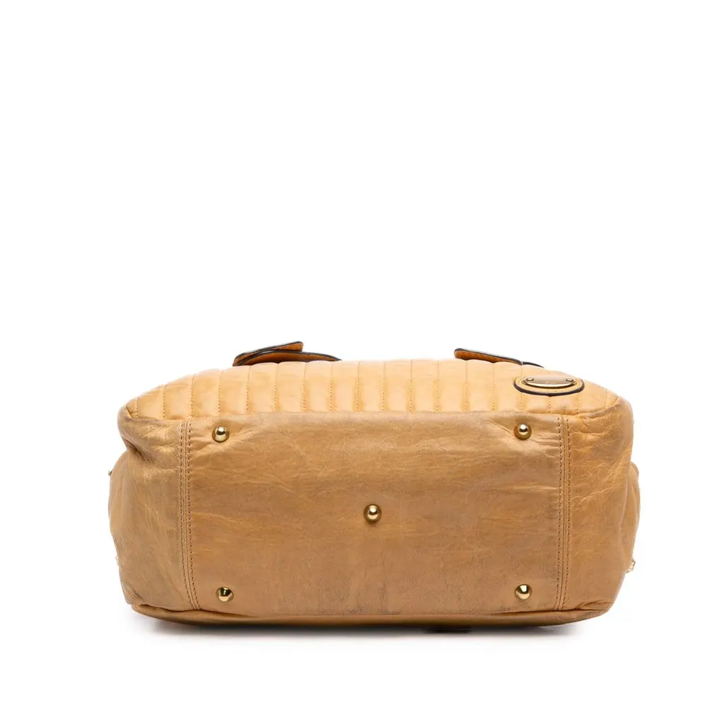 Chloé Quilted Calfskin Bay Tote Brown Leather Good - Inside View