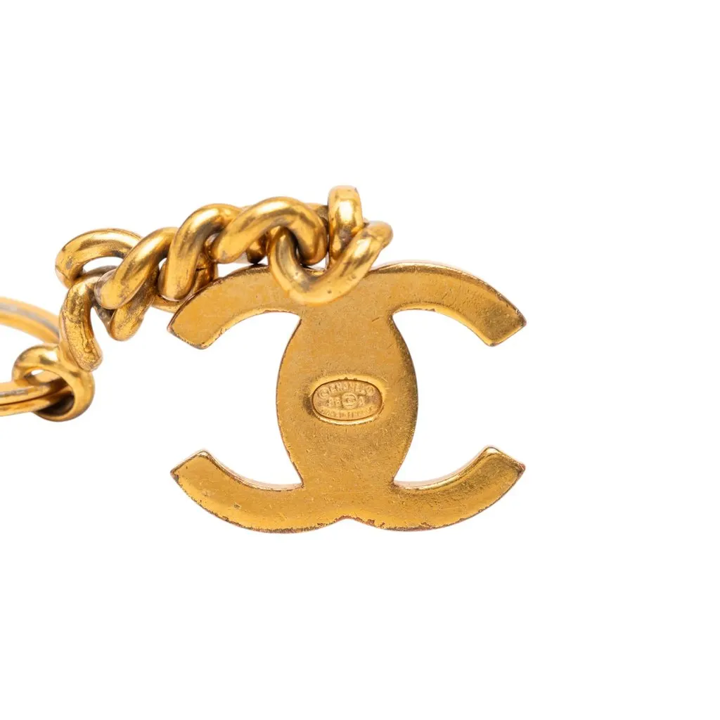 Chanel CC Gold Plated Turnlock Key Chain Gold Metal Very good - Inside View