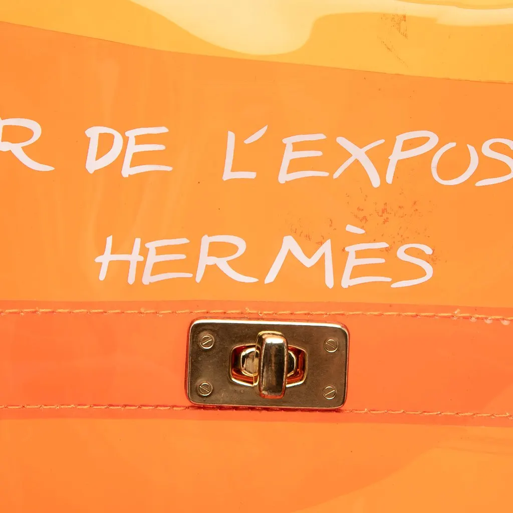 Hermès Vinyl Souvenir De L Exposition Kelly Handbag Orange Plastic Very good - Box View